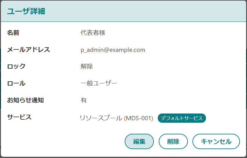 ユーザ詳細モーダル